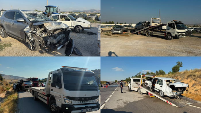 Emirdağ’da iki otomobil çarpıştı: 1 ölü, 7 yaralı